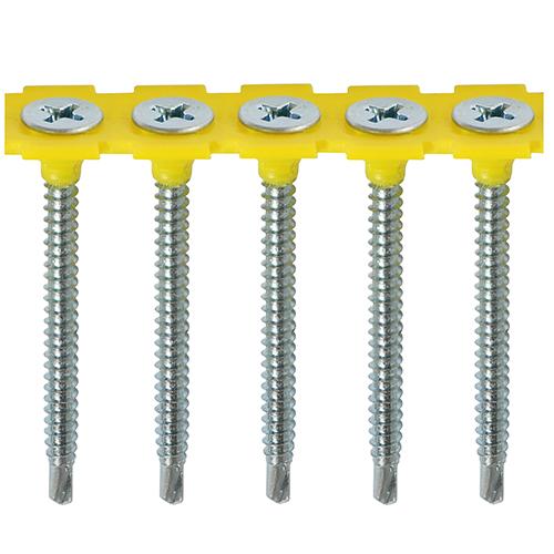 Collated Drywall Metal Stud Plasterboard Screws - PH - Bugle - Fine Thread - Self Drilling - Zinc - Box 1000