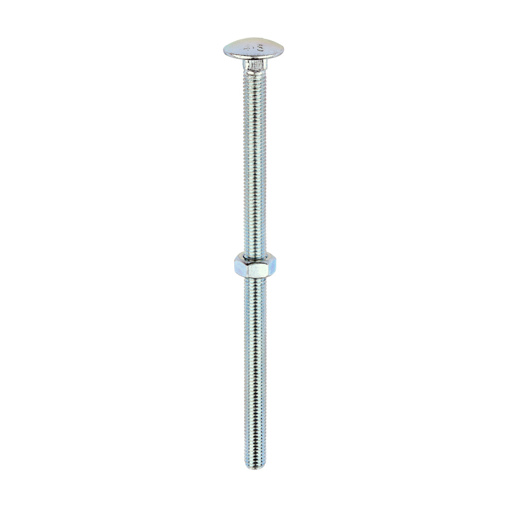 Carriage Bolts & Hex Nuts - Zinc M8 x 150