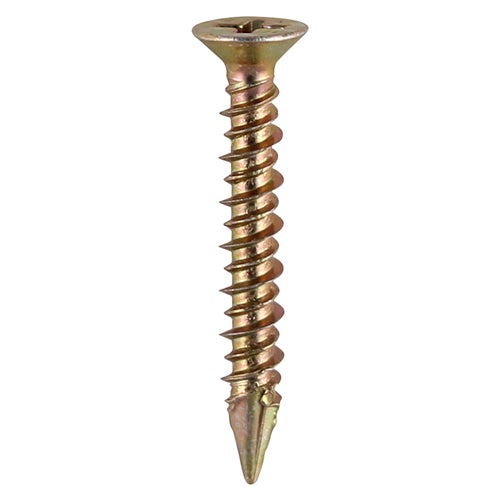 Window Fabrication Screws - Countersunk - Phillips - High-Low Thread - Slash Point - Yellow