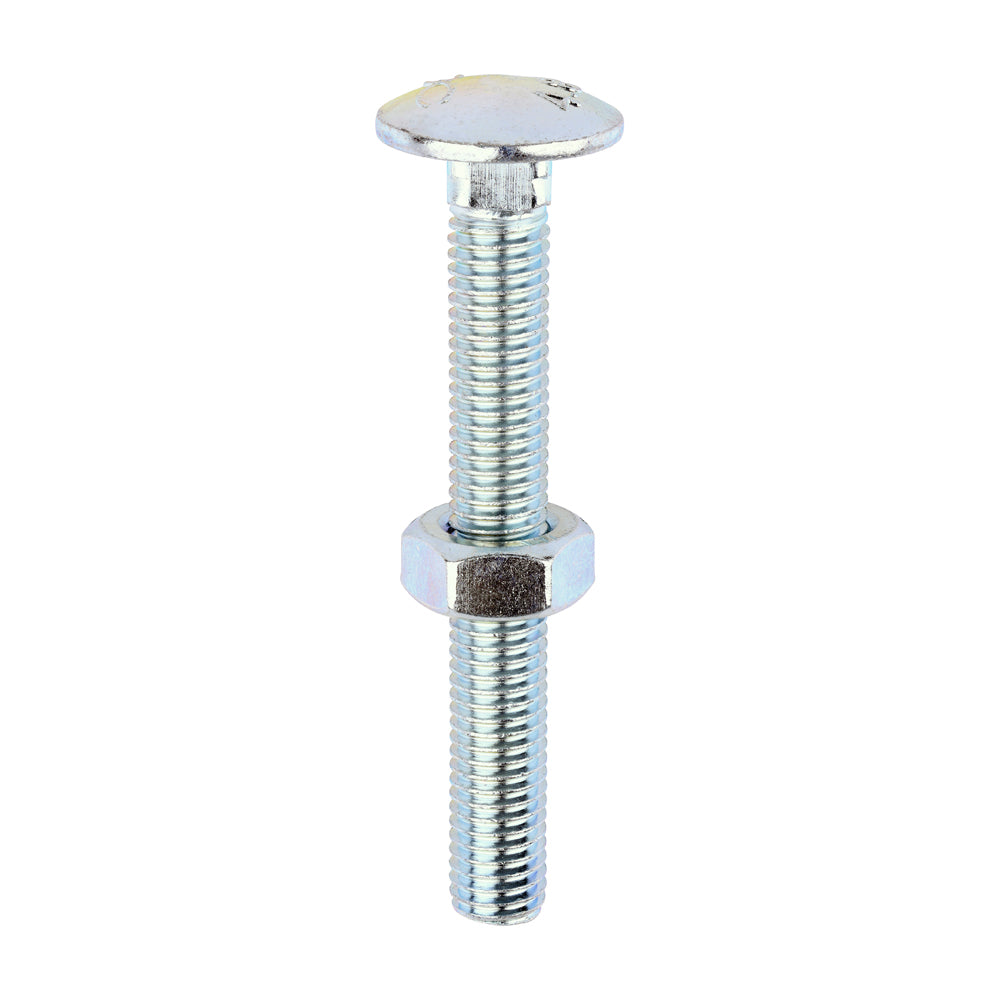 Carriage Bolts & Hex Nuts - Zinc M10 x 80