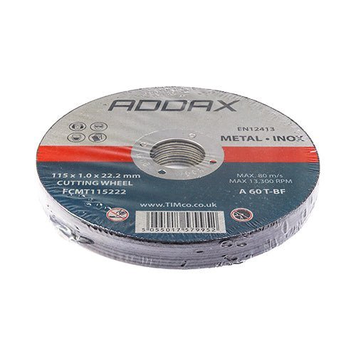 Bonded Abrasive Disc - For Cutting Stainless Steel - Pack 10