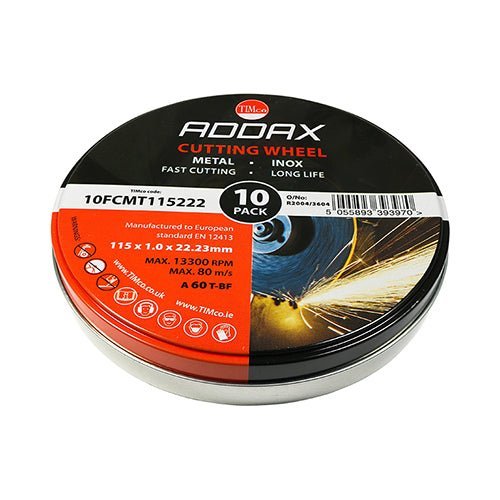 Bonded Abrasive Disc - For Cutting Stainless Steel - Pack 10