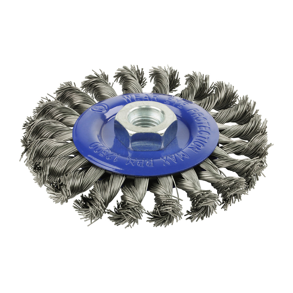 Angle Grinder Wheel Brush - Twisted Knot Stainless Steel 115mm