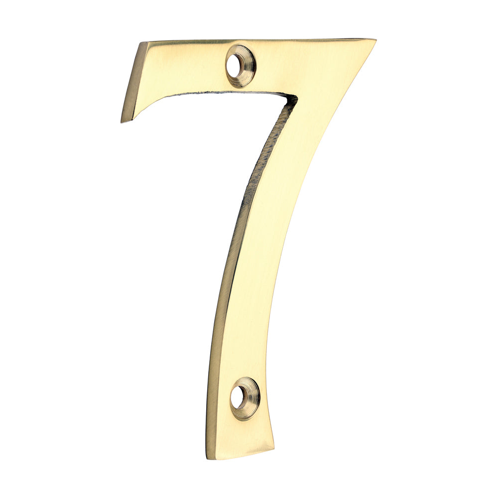 Door Numeral 7 - Polished Brass 75mm