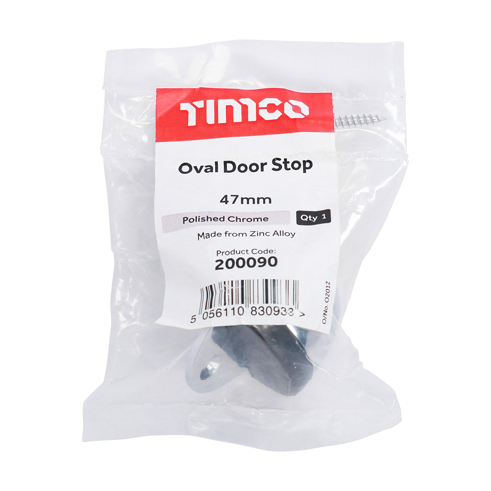 Oval Door Stop Polished Chrome - 47mm