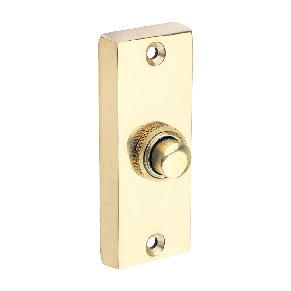 Traditional Door Bell Push - Polished Brass 80 x 31