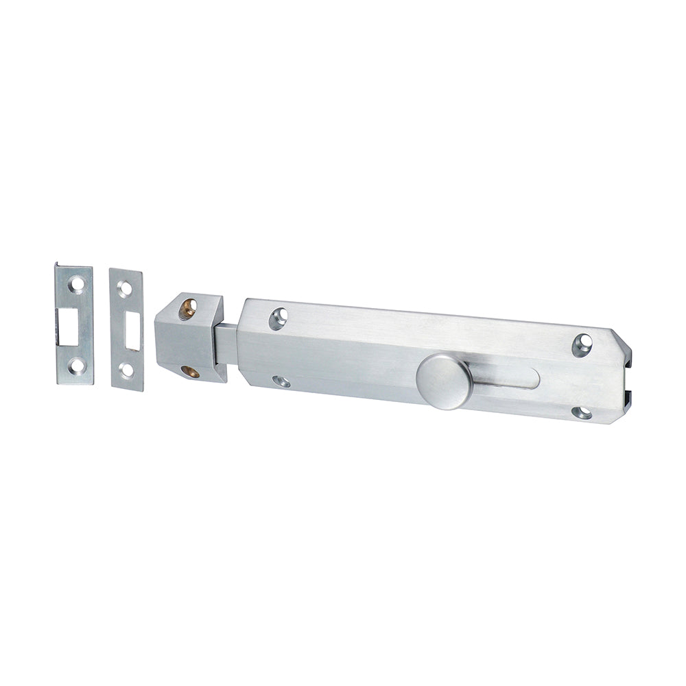 Arch Flat Sec Bolt Sat. Chrome - 150 x 35mm
