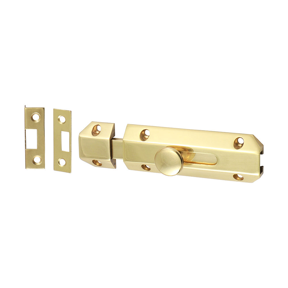 Architectural Bolt Polished Brass - 100 x 35mm