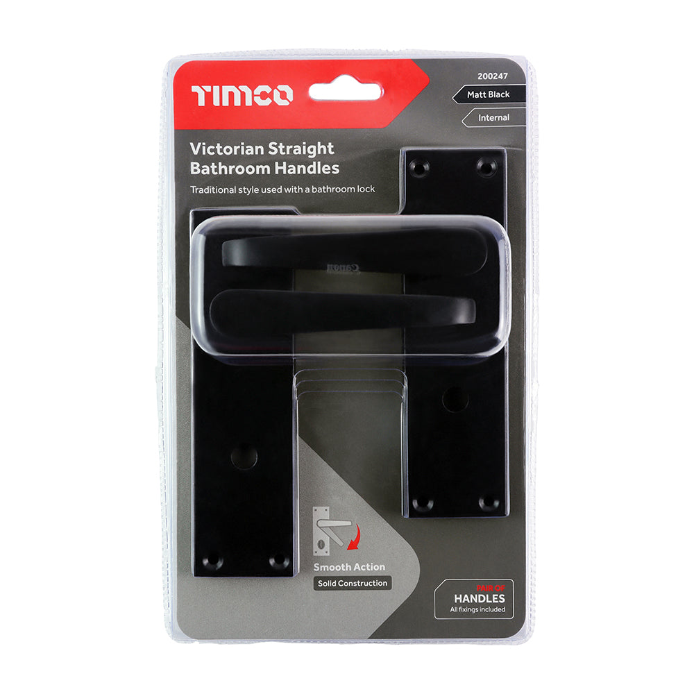 Vic Straight WC Handles MB - 152 x 43 (Pack 2)