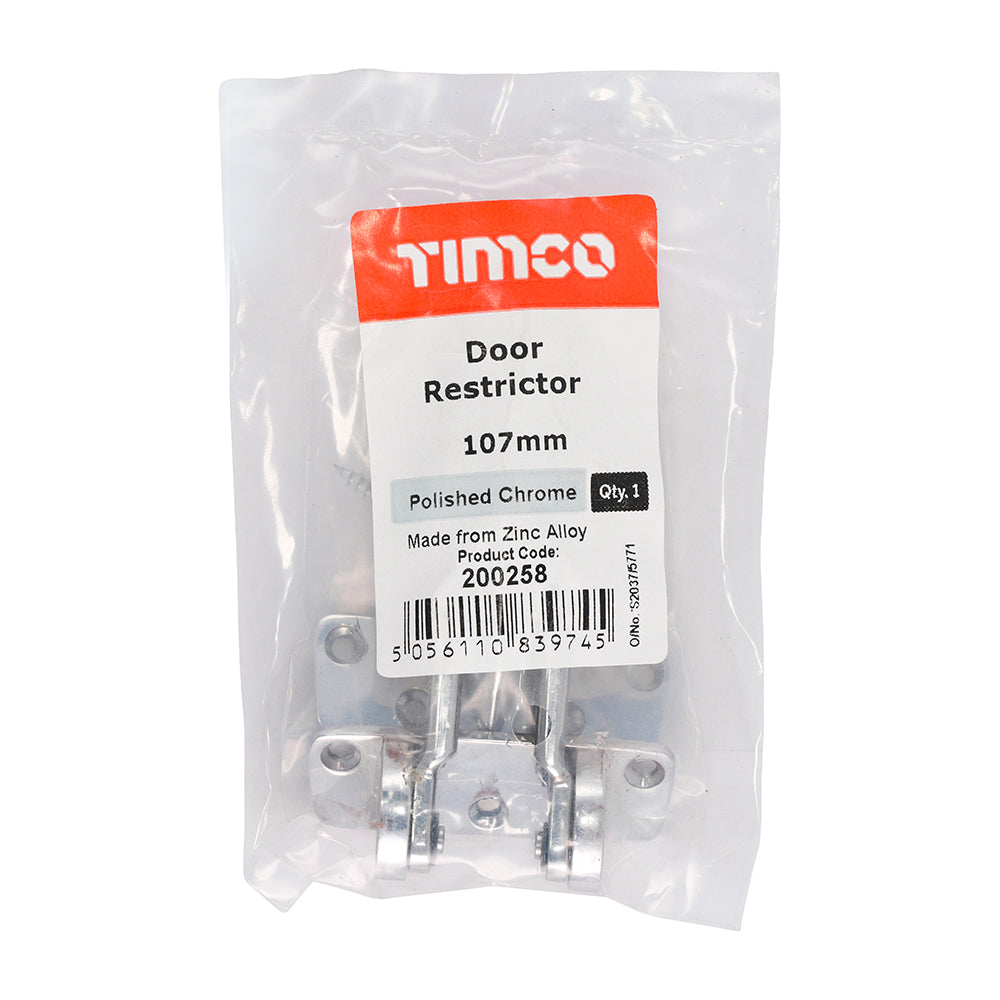 Door Restrictor Pol Chrome - 107mm