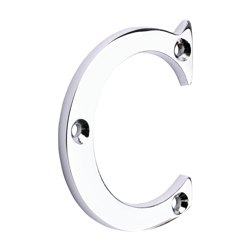 Door Letter C - Polished Chrome 65mm