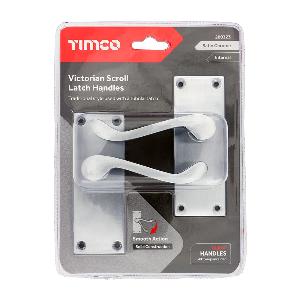 Vic Scroll Latch Handles SC - 114 x 42 (Pack 2)
