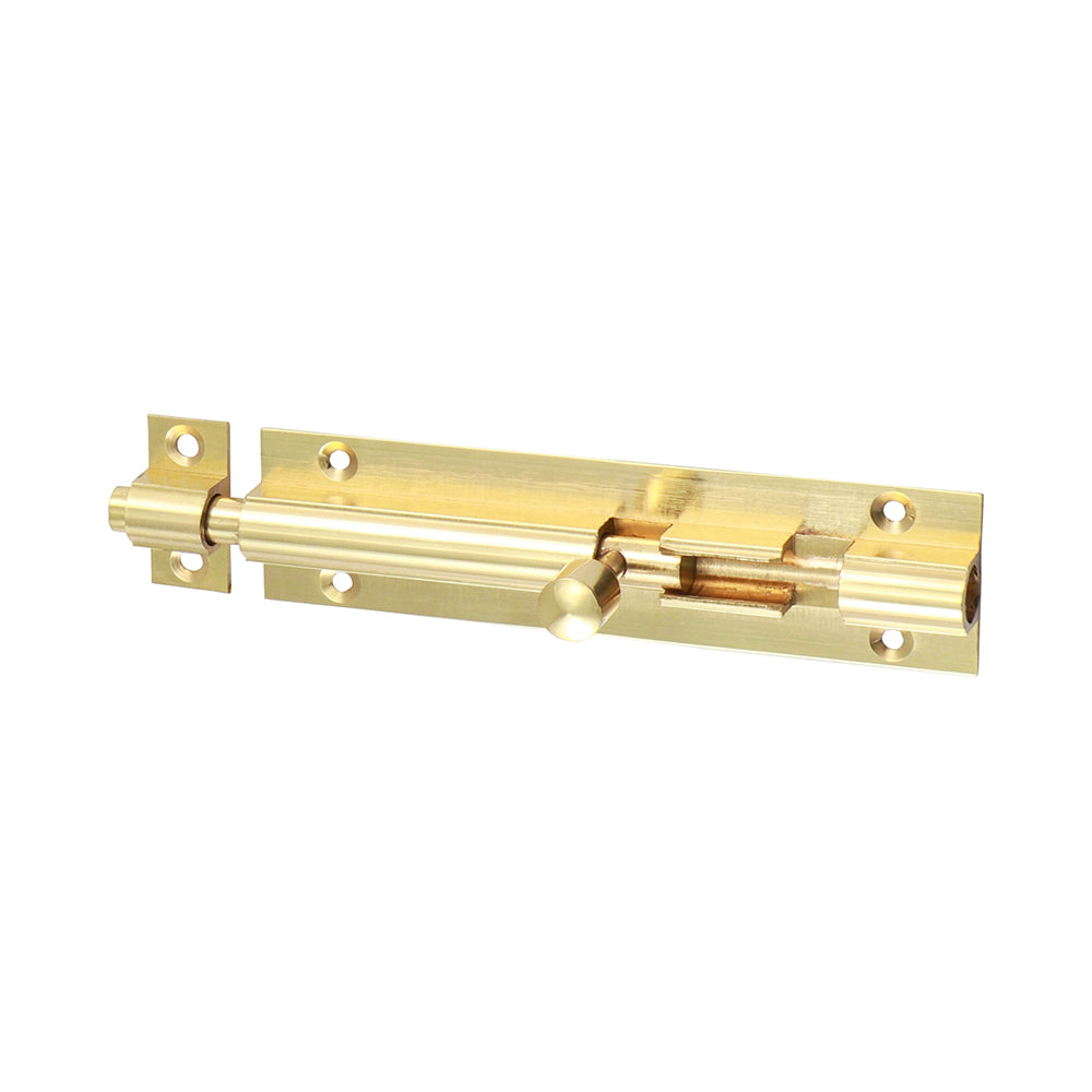 Str. Barrel Bolt Pol. Brass - 100 x 25mm