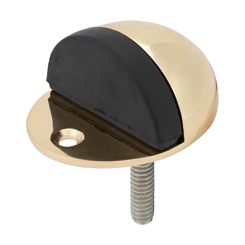 Oval Door Stop Pol. Brass - 47mm