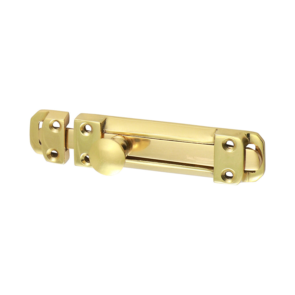 Flat Section Bolt Pol. Brass - 110 x 25mm