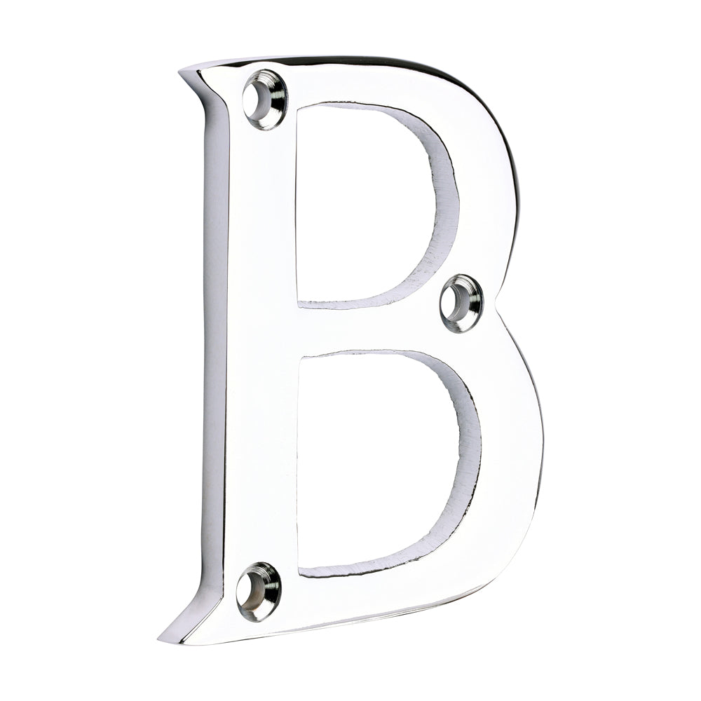 Door Letter B - Polished Chrome 64mm