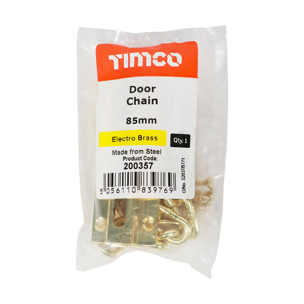 Door Chain E. Brass - 85mm