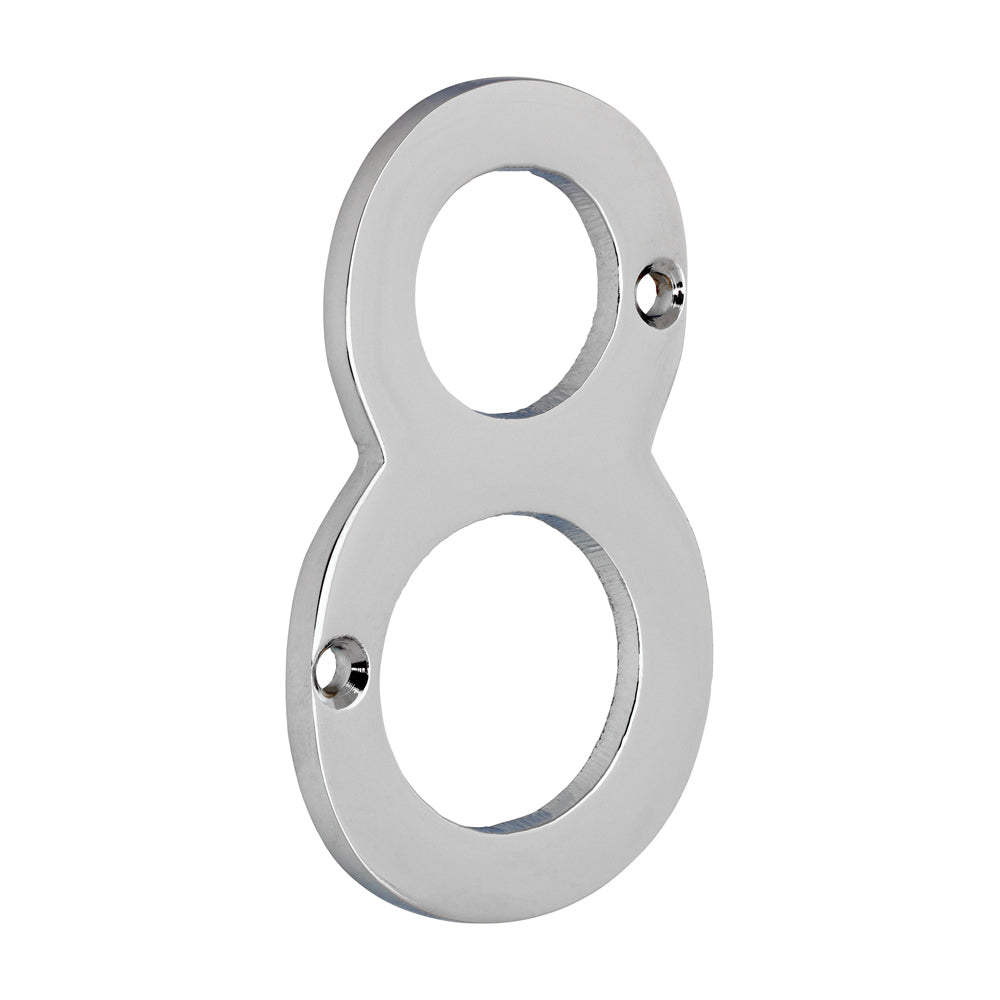 Door Numeral 8 - Polished Chrome 75mm