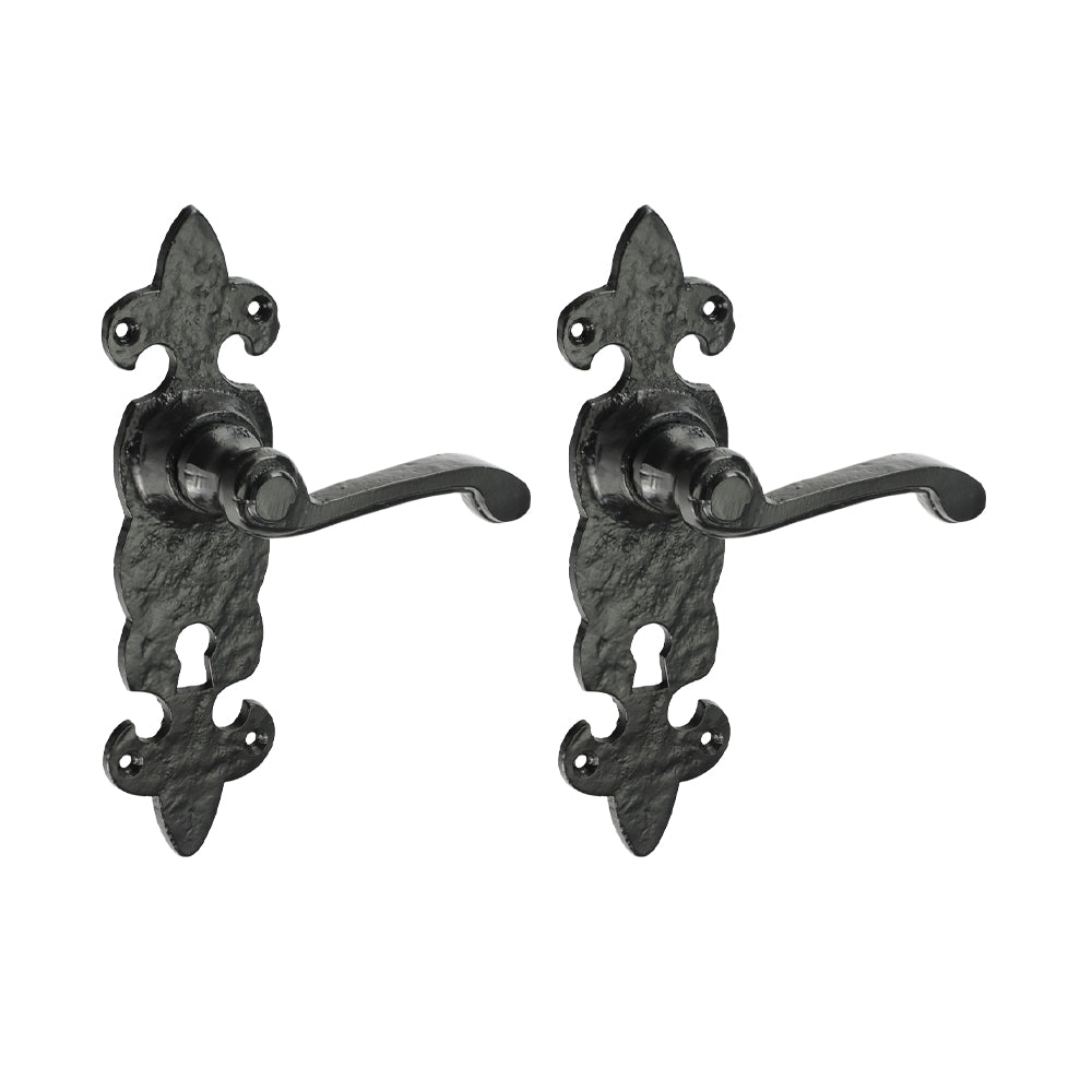 Fleur De Lys LockHandle AntBLK - 195 x 55 (Pack 2)