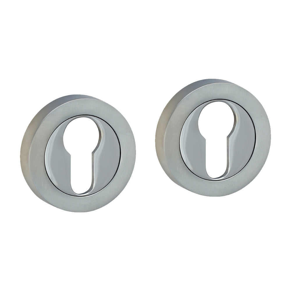 Euro Profile Escutcheon - Polished & Satin Chrome 51mm