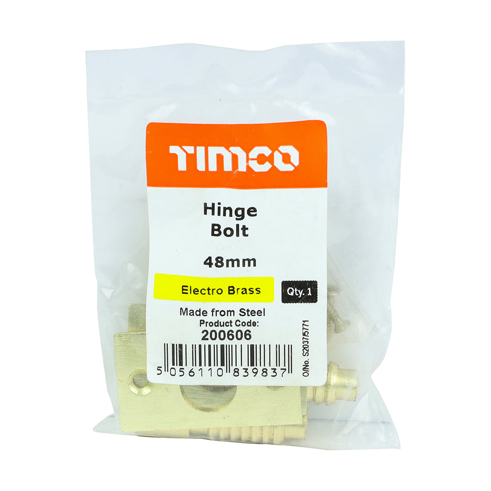 Hinge Bolts Electro Brass - 48mm (Pack 2)