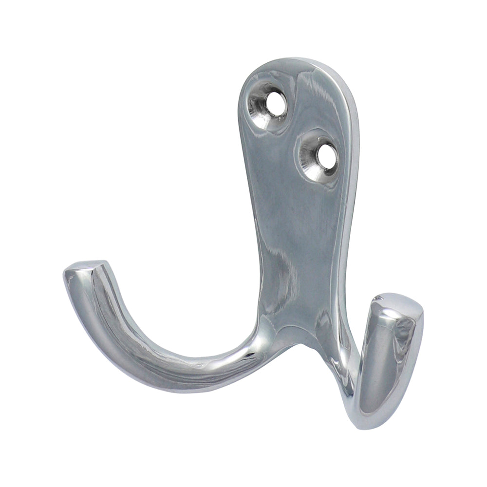 Double Robe Hook Pol. Chrome - 47 x 24mm
