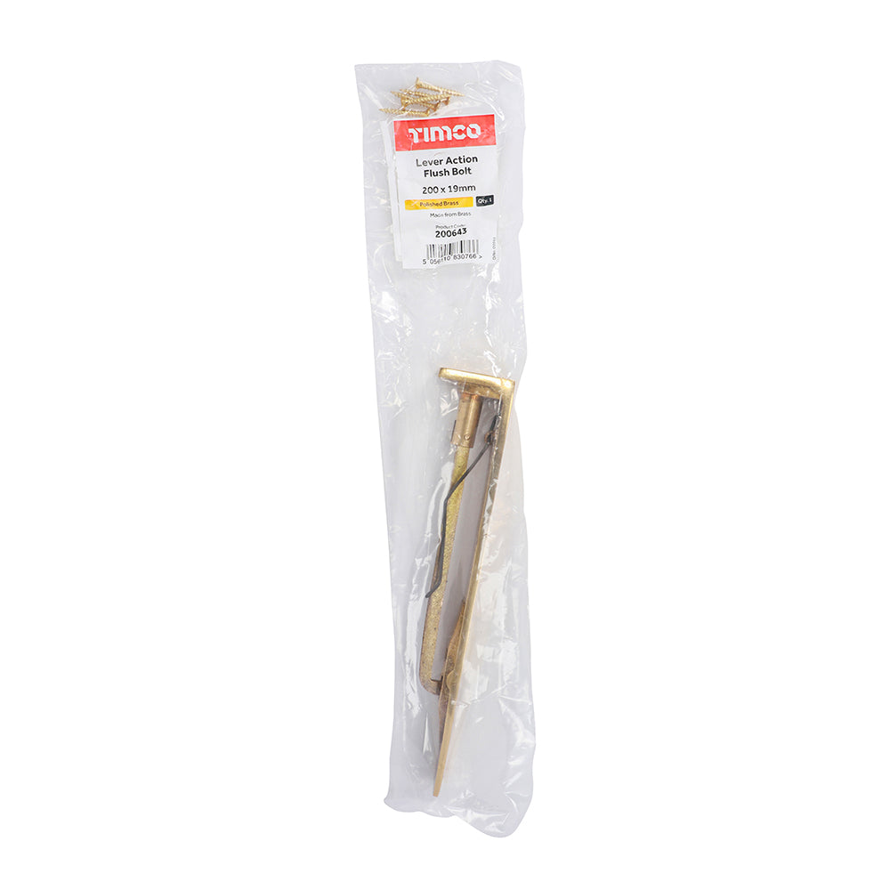 Lever Action Flush Bolt PB - 200 x 19mm