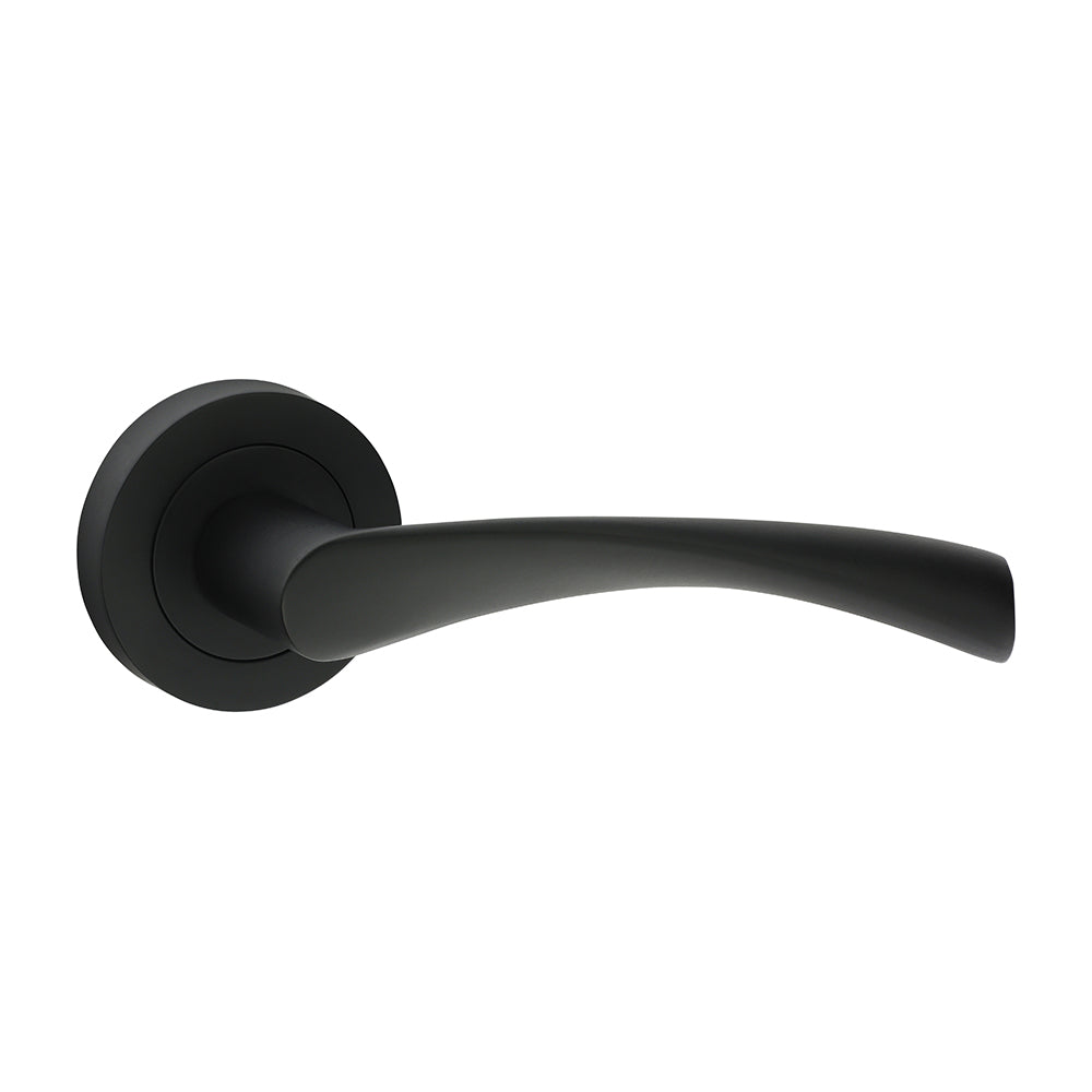 Edleston Lever On Rose Handles - Matt Black 51mm