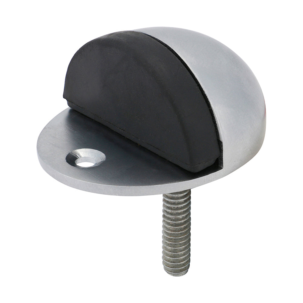 Oval Door Stop Sat. Chrome - 47mm