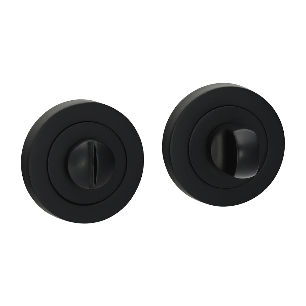 Bathroom Thumb Turn And Release - Matt Black 51mm