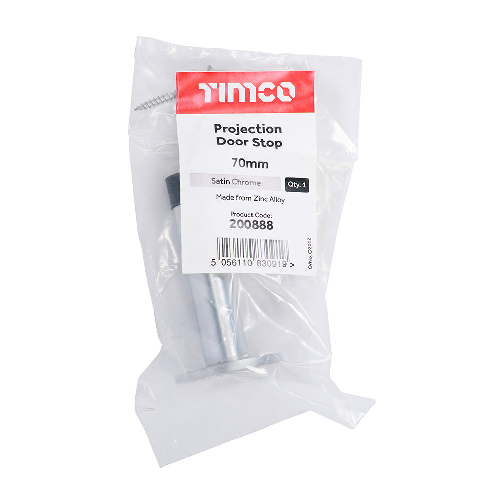 Projection Door Stop Satin Chrome - 70mm