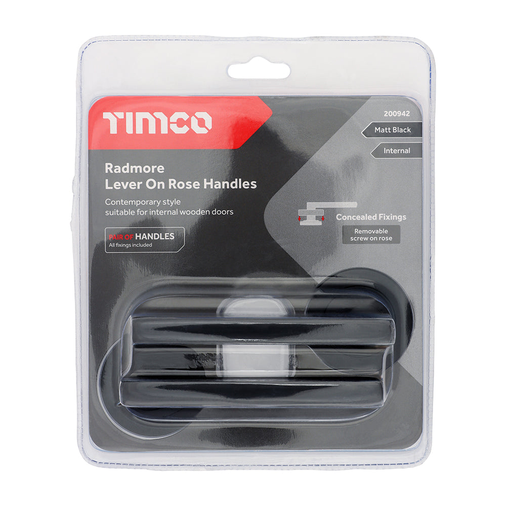 Radmore Lever On Rose MB - 51mm (Pack 2)