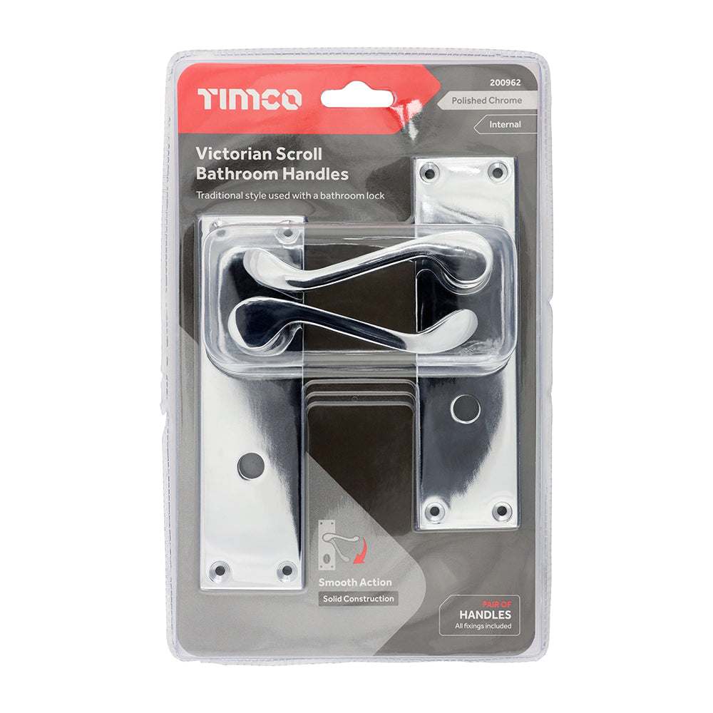 Vic Scroll WC Handles PC - 152 x 42 (Pack 2)