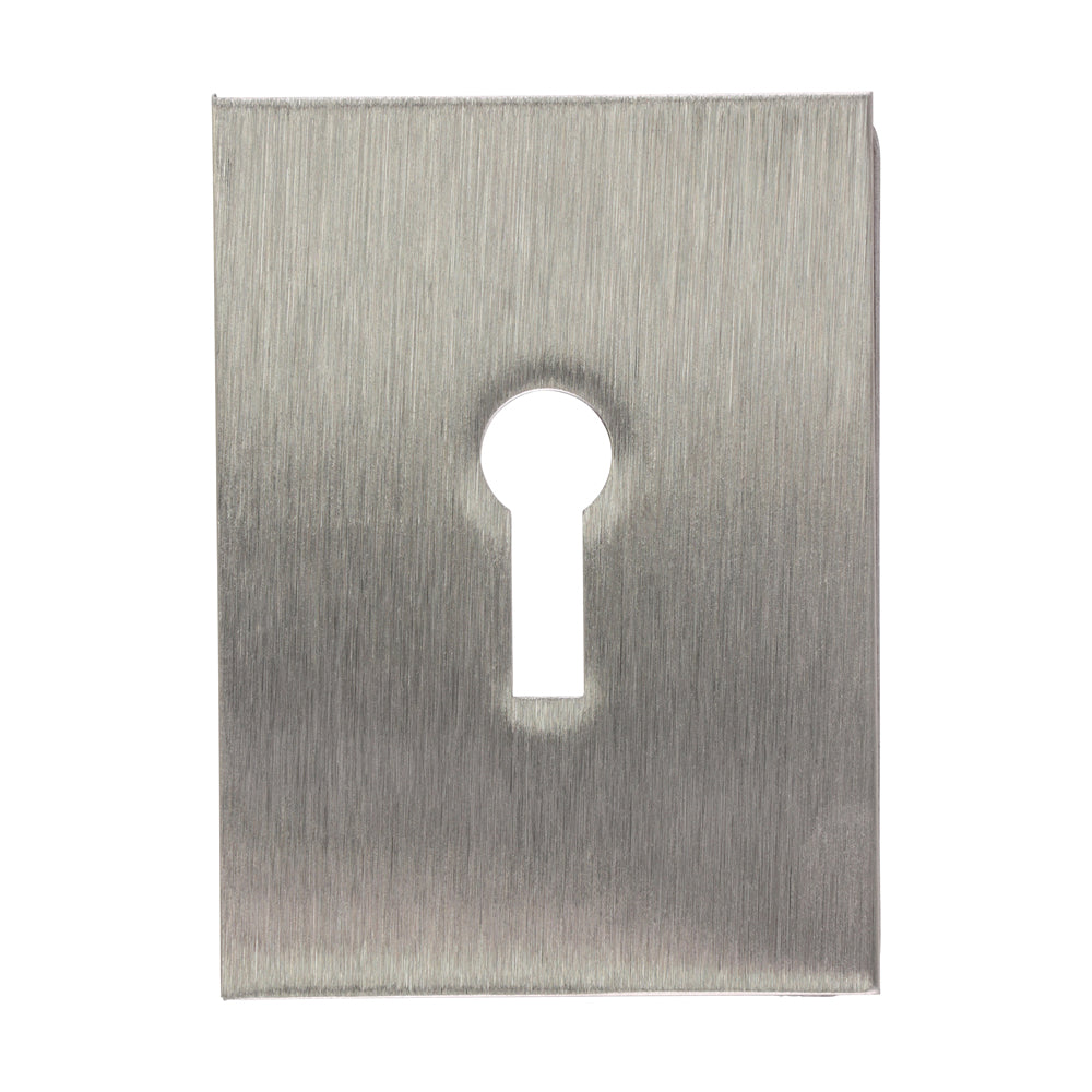 Lock Profile Self-Adhesive Escutcheon - Oblong - Satin Stainless Steel 65 x 47