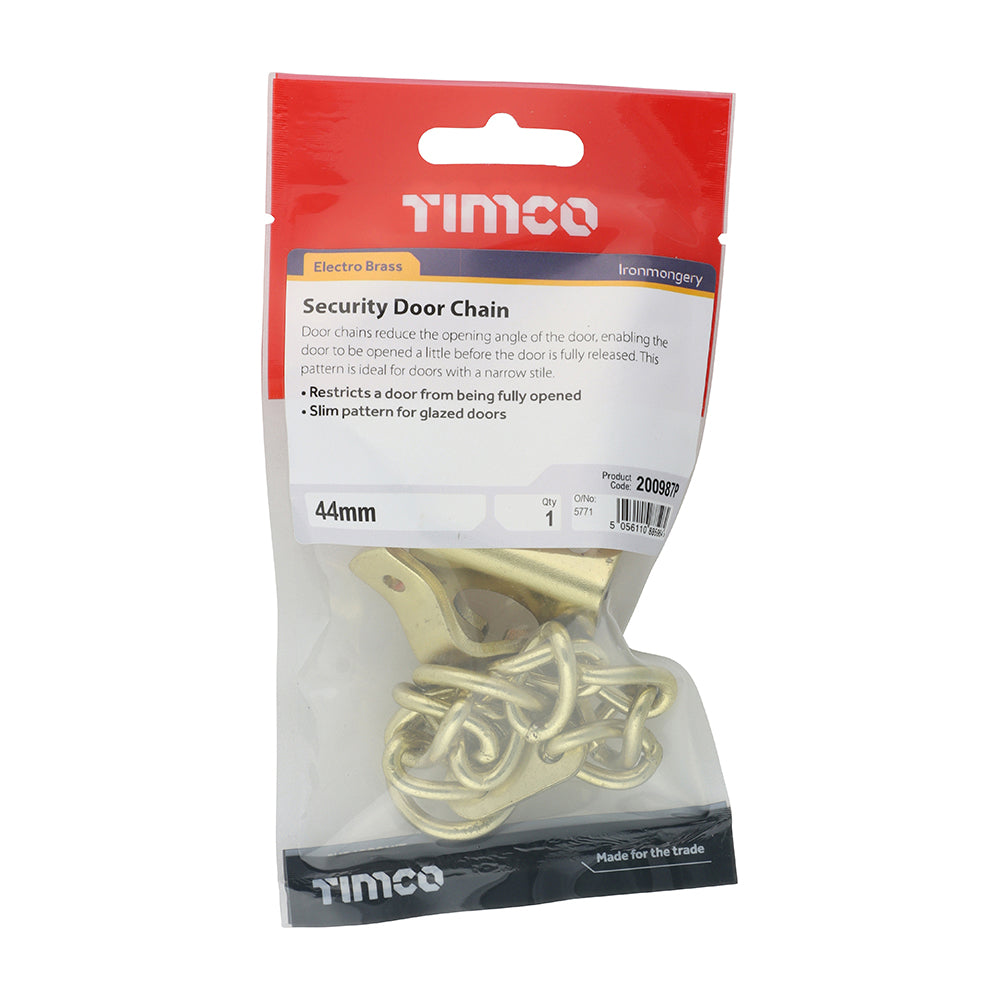 Security Door Chain Electro Brass - 44mm