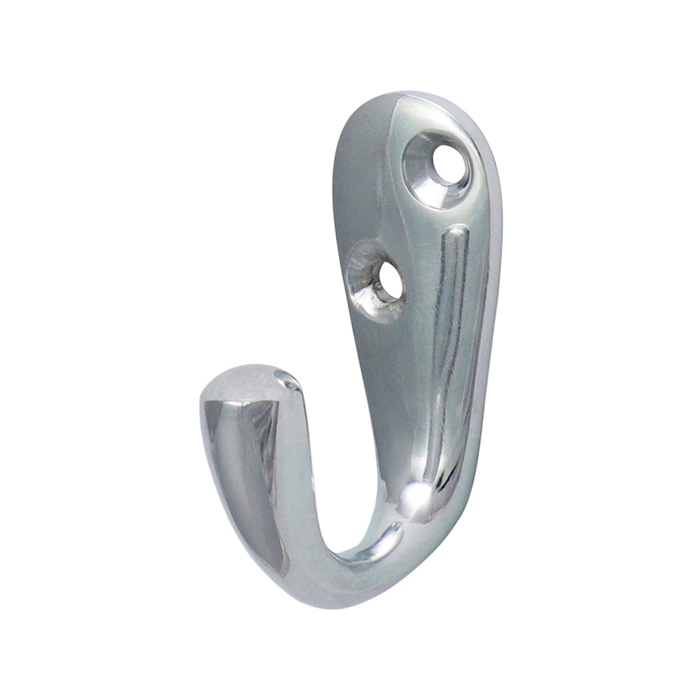 Single Robe Hook Pol. Chrome - 44 x 18mm