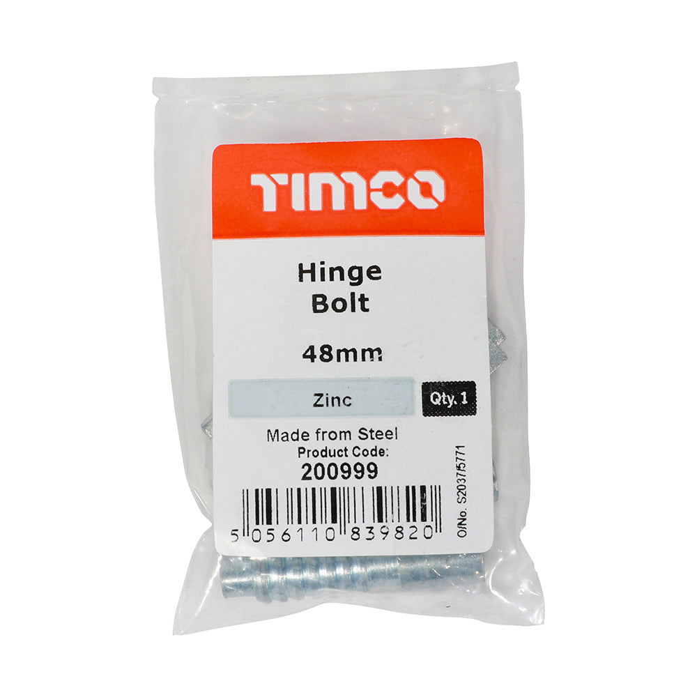Hinge Bolts Zinc - 48mm (Pack 2)