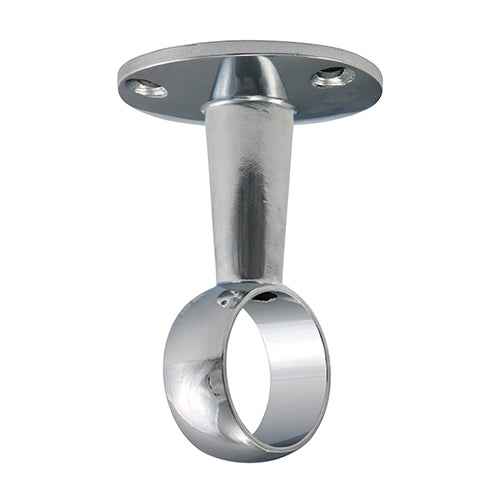 Round Centre Bracket Polished Chrome - 25mm