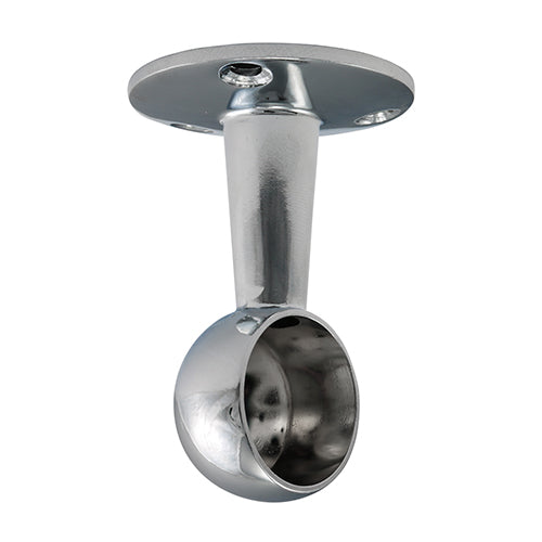 Round End Bracket P/Chrome - 25mm (Pack 2)