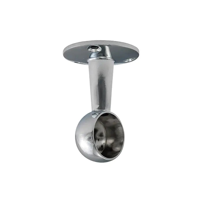 Round End Bracket Polished Chrome - 25mm (Pack 2)