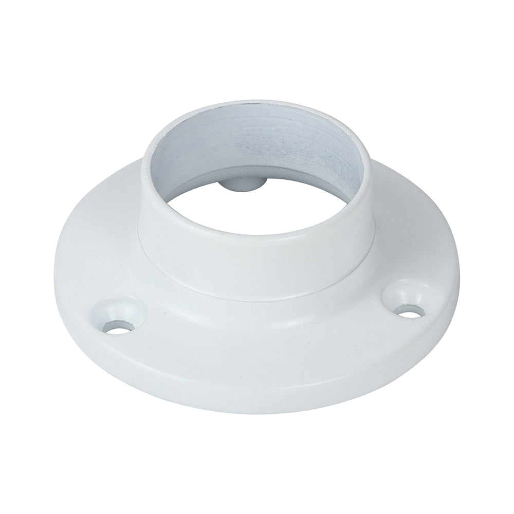 Round End Socket White (Pack 2) - 25mm