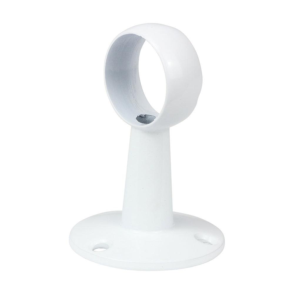 Round Centre Bracket White - 25mm