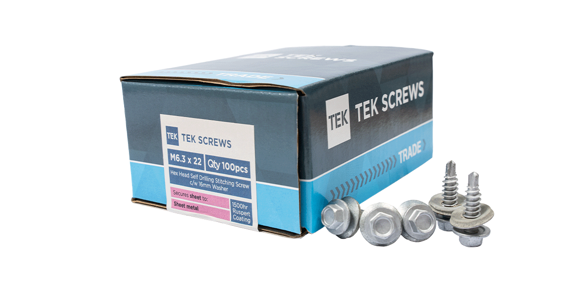 Samac TEK22STITCH 22x6.3mm Stitching Screws inc 16mm Wash (100)