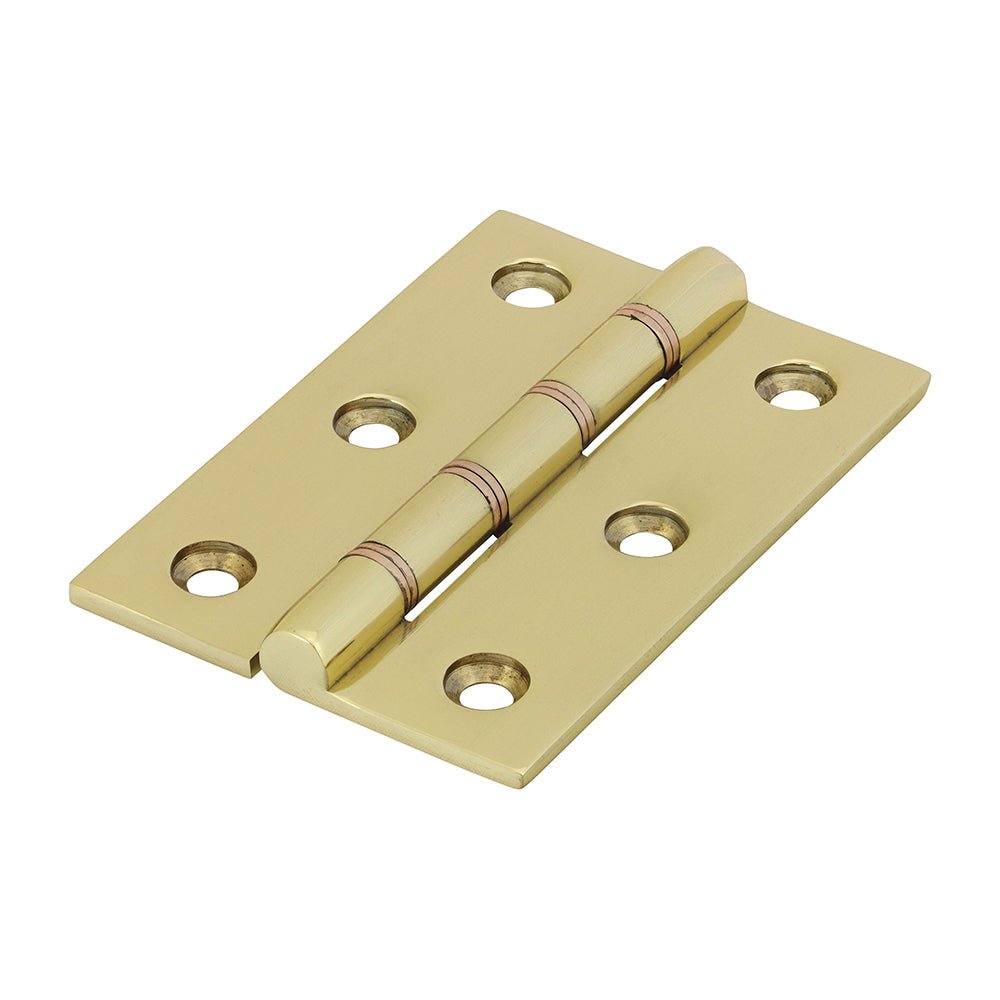 Double Phosphor Washer Hinge Polished Brass - 76 x 50 (Pack 2)