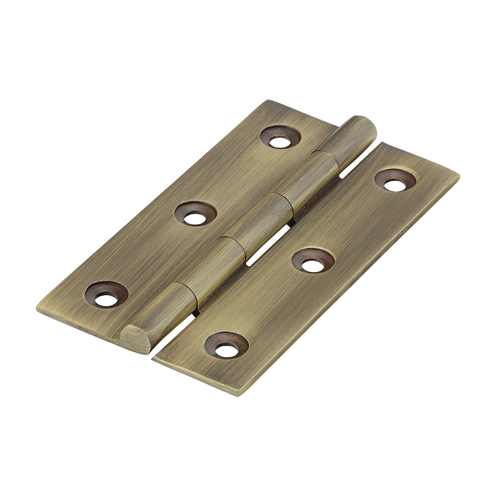 Solid Drawn Hinge A/Brass - 75 x 40 (Pack 2)