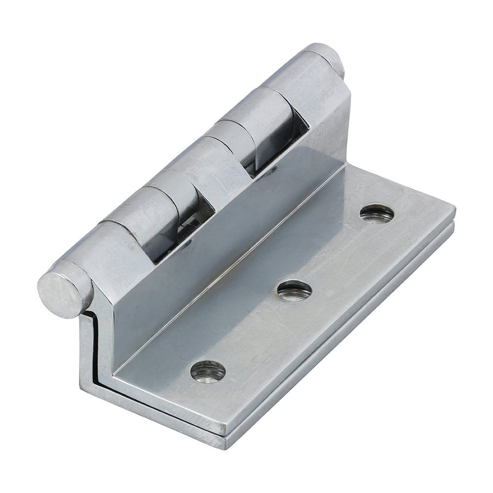 Cranked Ball Race Hinges - Solid Brass - Polished Chrome - 64 x 55 (Pack 2)