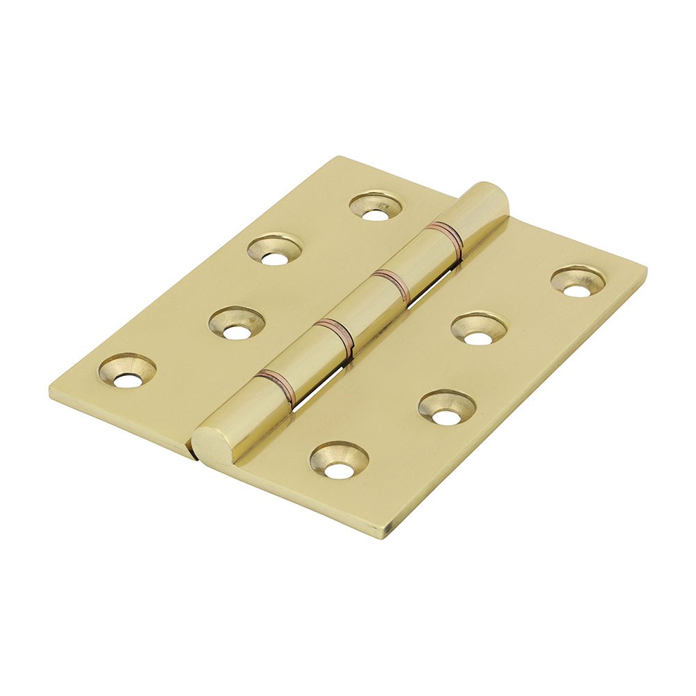 Double Phosphor Washer Hinge Polished Brass - 102 x 75 (Pack 2)