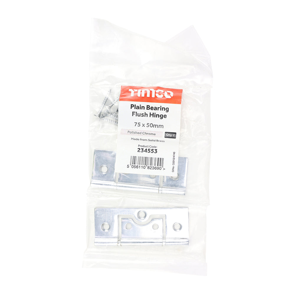 Plain Bearing Flush Hinge PC - 75 x 50 (Pack 2)