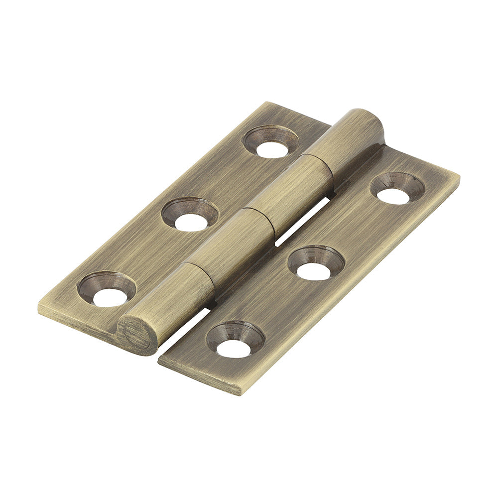 Solid Drawn Hinge A/Brass - 50 x 28 (Pack 2)