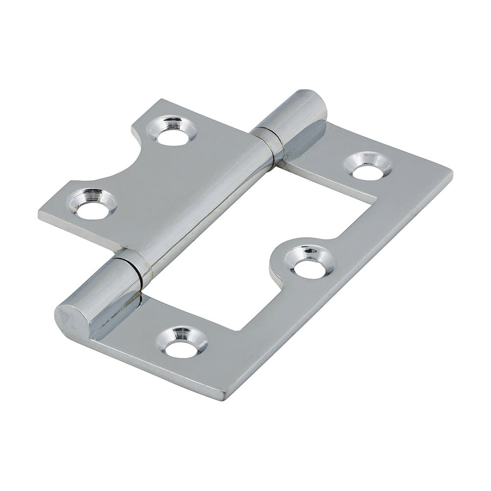 Plain Bearing Flush Hinge - Solid Brass - Polished Chrome (Pack 2)